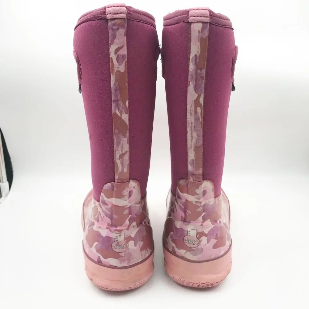 BOGS Neoprene Pink Camo Rain Snow Boots Youth 5 Outdoor Winter Waterproof